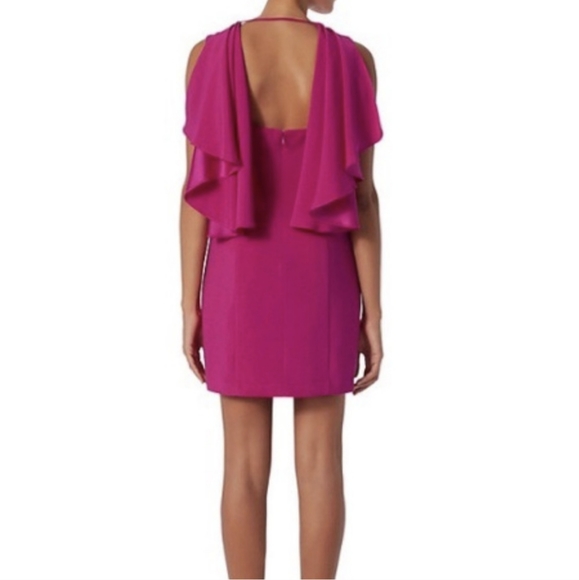 Intermix Magenta Muller Cape Cocktail Dress - Picture 2 of 3